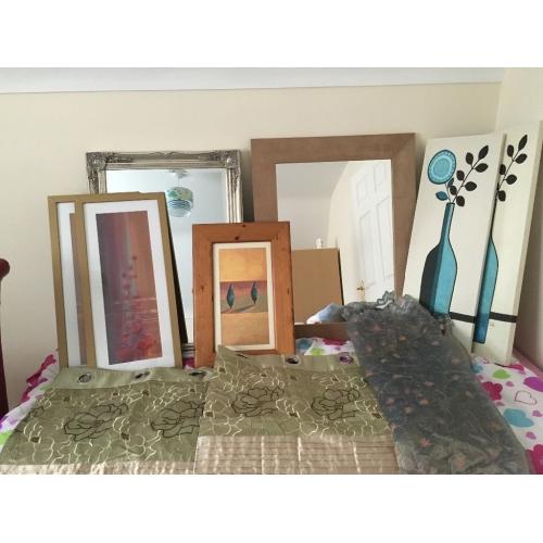 Items for sale (Mirrors, pictures, curtains)