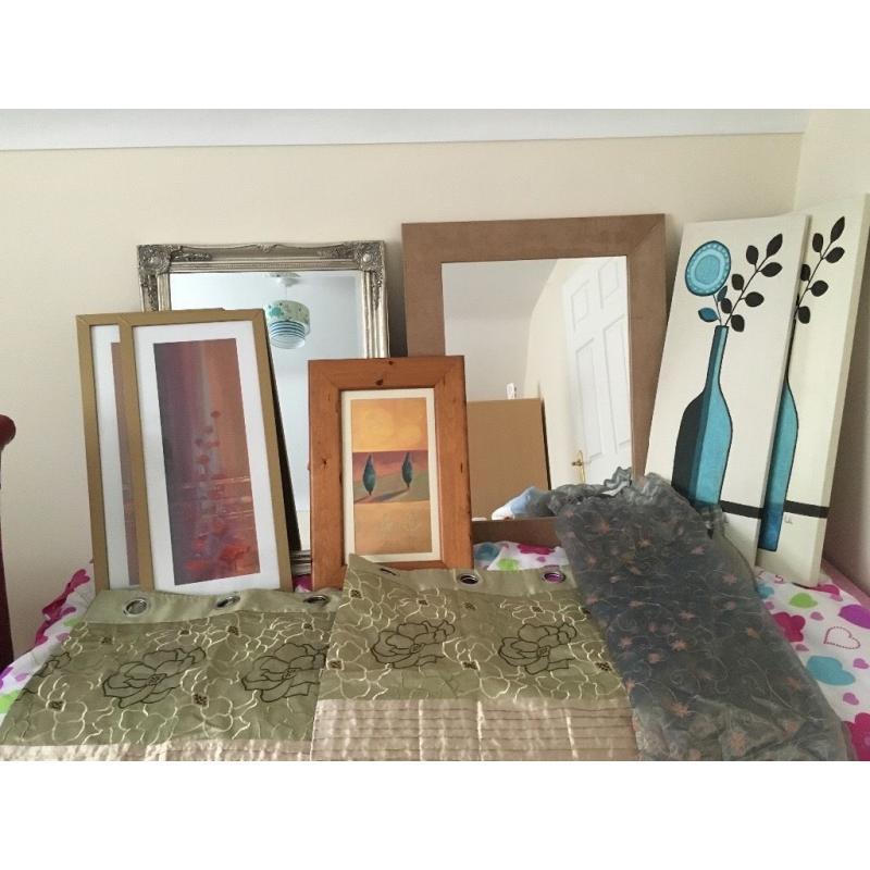 Items for sale (Mirrors, pictures, curtains)