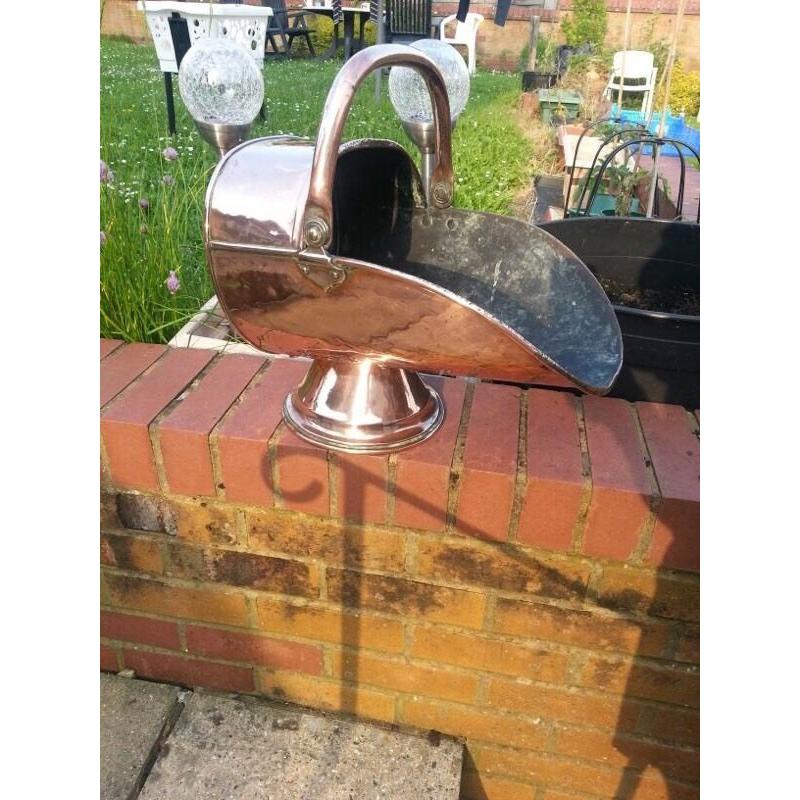 Copper Scuttle - coal holder - fire place