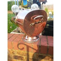 Copper Scuttle - coal holder - fire place