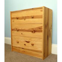 Narrow Pine Chest of Drawers (with three Drawers)