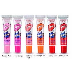 Romantic Bear 6 Colors Tattoo Magic Color Peel Off Mask Tint Long Lasting Waterproof Lip Gloss