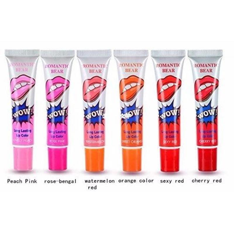 Romantic Bear 6 Colors Tattoo Magic Color Peel Off Mask Tint Long Lasting Waterproof Lip Gloss