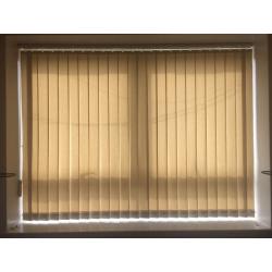 Vertical blinds with middle openings in light beige X 2 sets for large and small windows