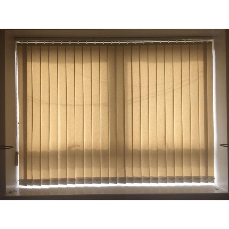 Vertical blinds with middle openings in light beige X 2 sets for large and small windows