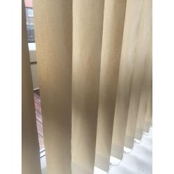 Vertical blinds with middle openings in light beige X 2 sets for large and small windows