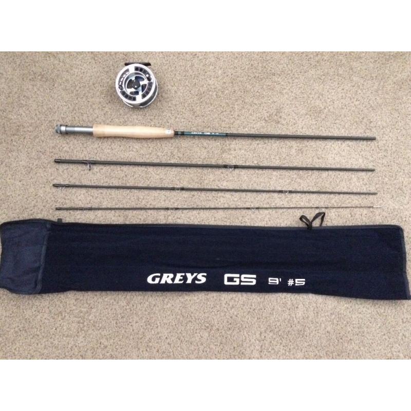 9' Greys GS (#5) Fly Rod plus Modula 55 Reel. As New.