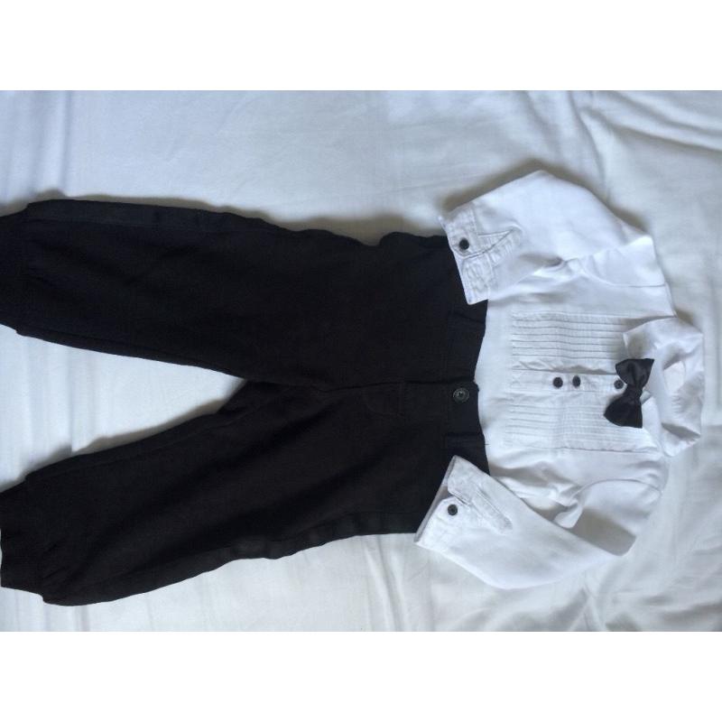 Bow tie bodysuit+trousers excellent condition