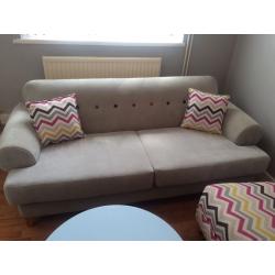 3 seater sofa, matching footstool & chair