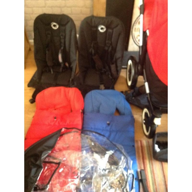Bugaboo donkey twin Set up including car seats and extras!
