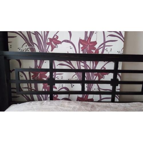 King size black wooden bed frame