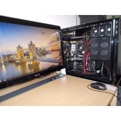 AMD FX6300 BLACK EDITION DESKTOP 3.5 MHZ 6 CORE WITH EVGA GRAPHICS, 1 TB HARD DRIVE.