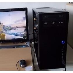 AMD FX6300 BLACK EDITION DESKTOP 3.5 MHZ 6 CORE WITH EVGA GRAPHICS, 1 TB HARD DRIVE.