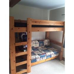 Bunk bed with futon