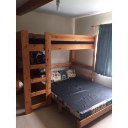 Bunk bed with futon