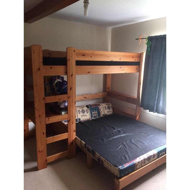 Bunk bed with futon