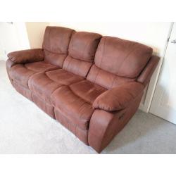 Manual Recliner Sofas - 3 Seater & 2 Seater - available individually or as a pair (price per sofa)