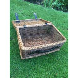 LARGE WICKER PICNIC HAMPER BASKET STORAGE BOX