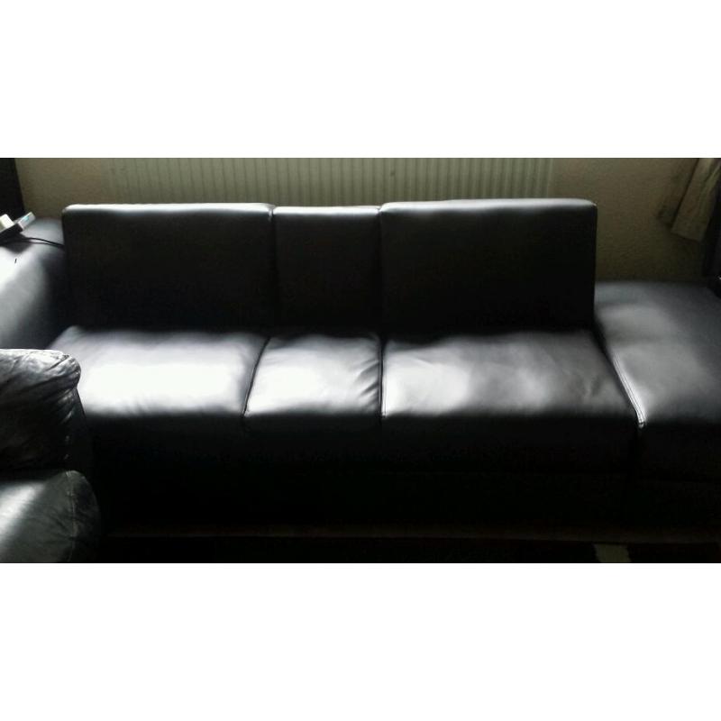 Modern black faux sofa bed with drawers!
