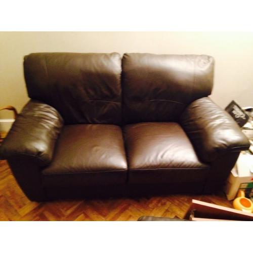 Lovely brown leather sofa
