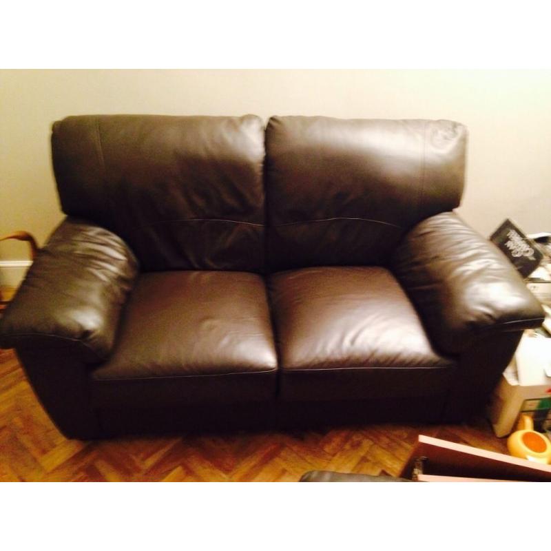 Lovely brown leather sofa