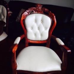 regency dining table & 6 Italian leather chairs