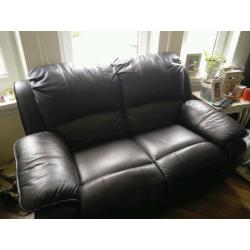 Two seater leather recliner
