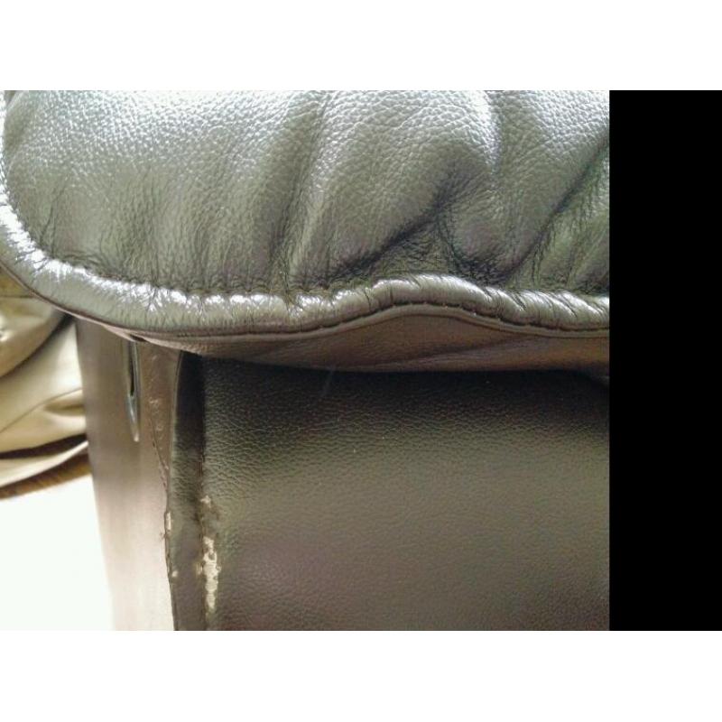 Two seater leather recliner