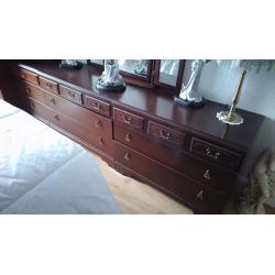 Stag Meredew dark wood bedroom furniture. wardrobes,chests of drawers, bedside cabinets