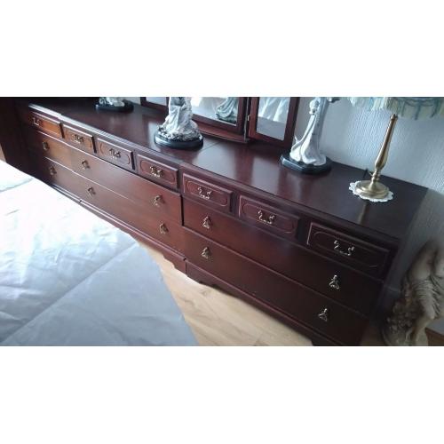 Stag Meredew dark wood bedroom furniture. wardrobes,chests of drawers, bedside cabinets
