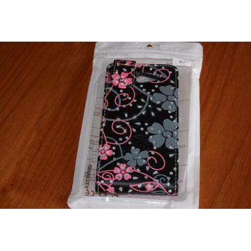 New black pink & grey sparkly mobile phone cover fits Sony experia M2