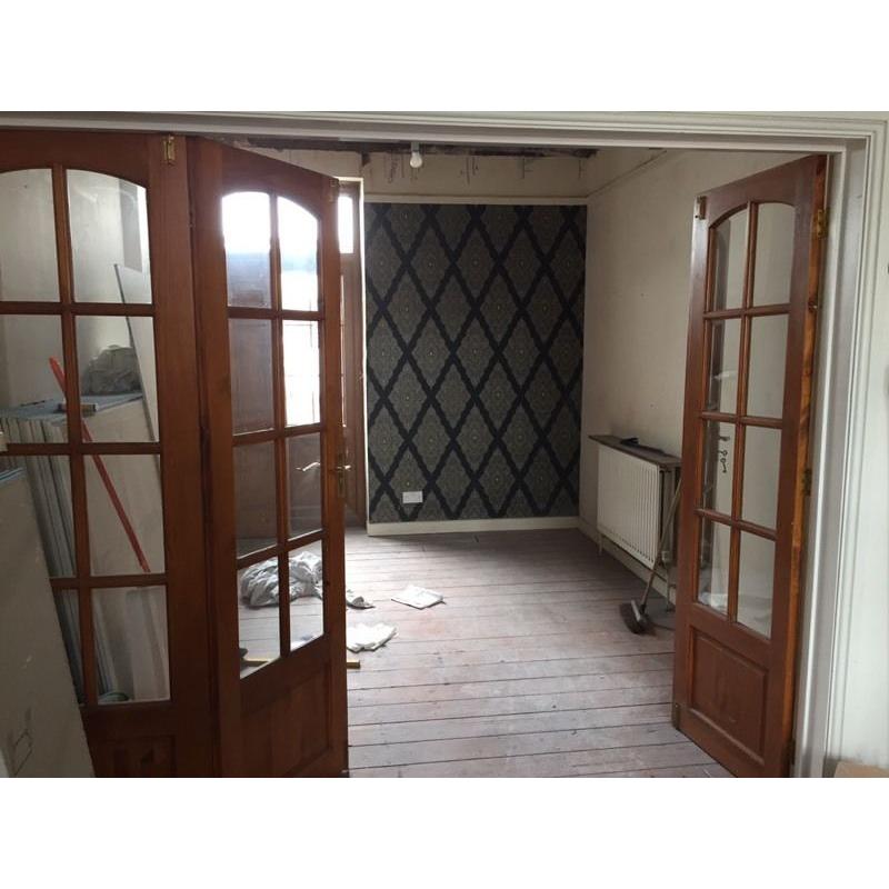 Internal glazed folding doors