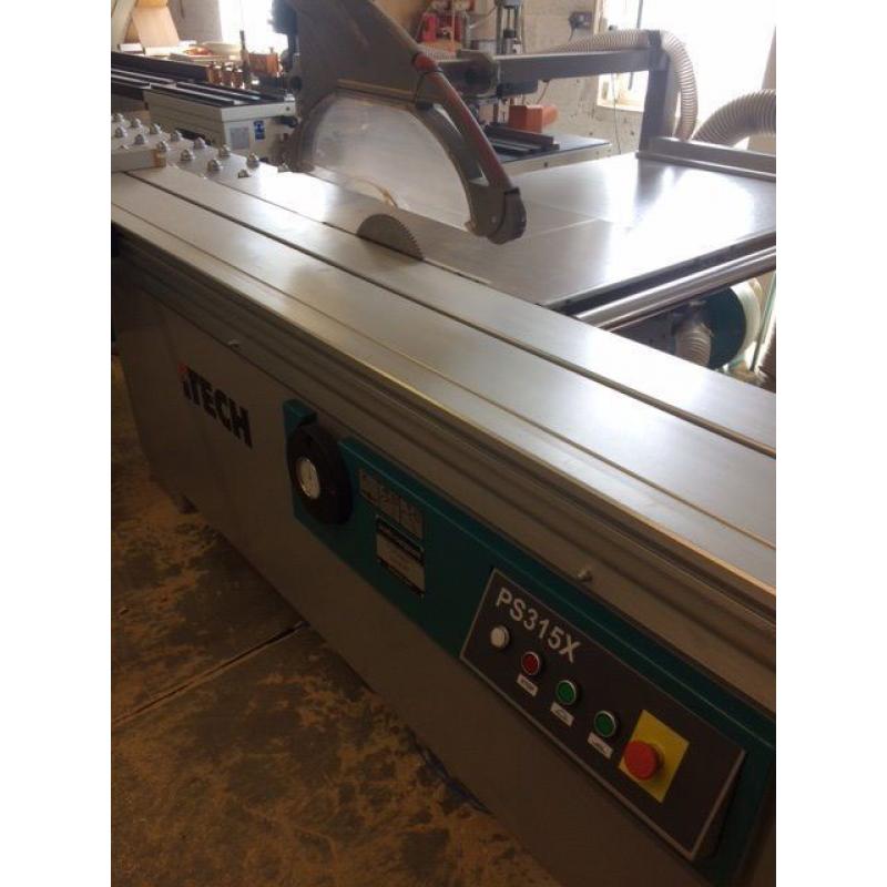 itech PS315 x 3200 sliding panel saw and extractor