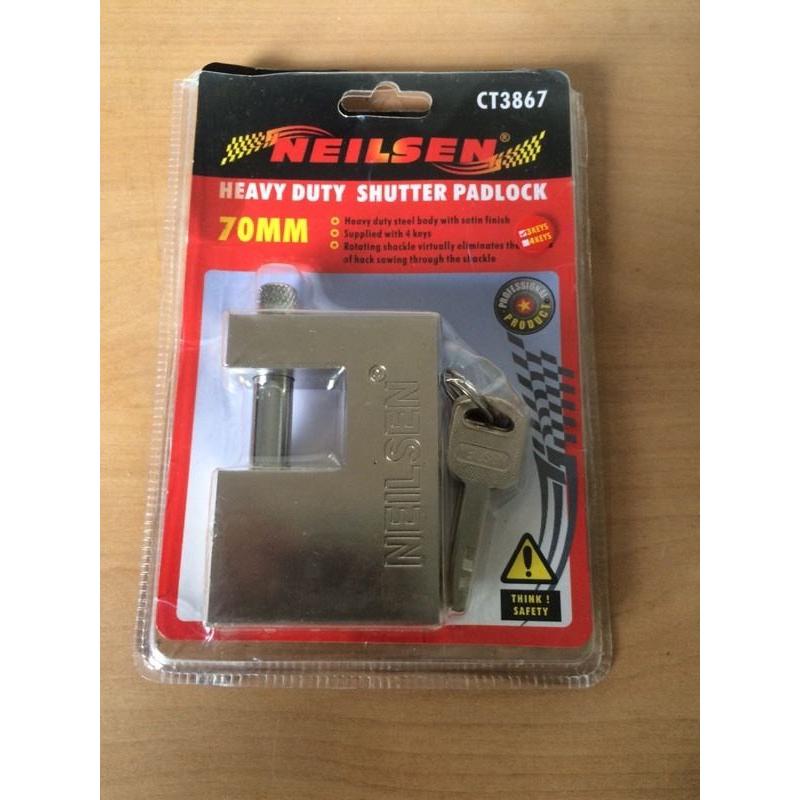 2x BRAND NEW 70MM HEAVY DUTY SHUTTER OR CONTAINER PADLOCK