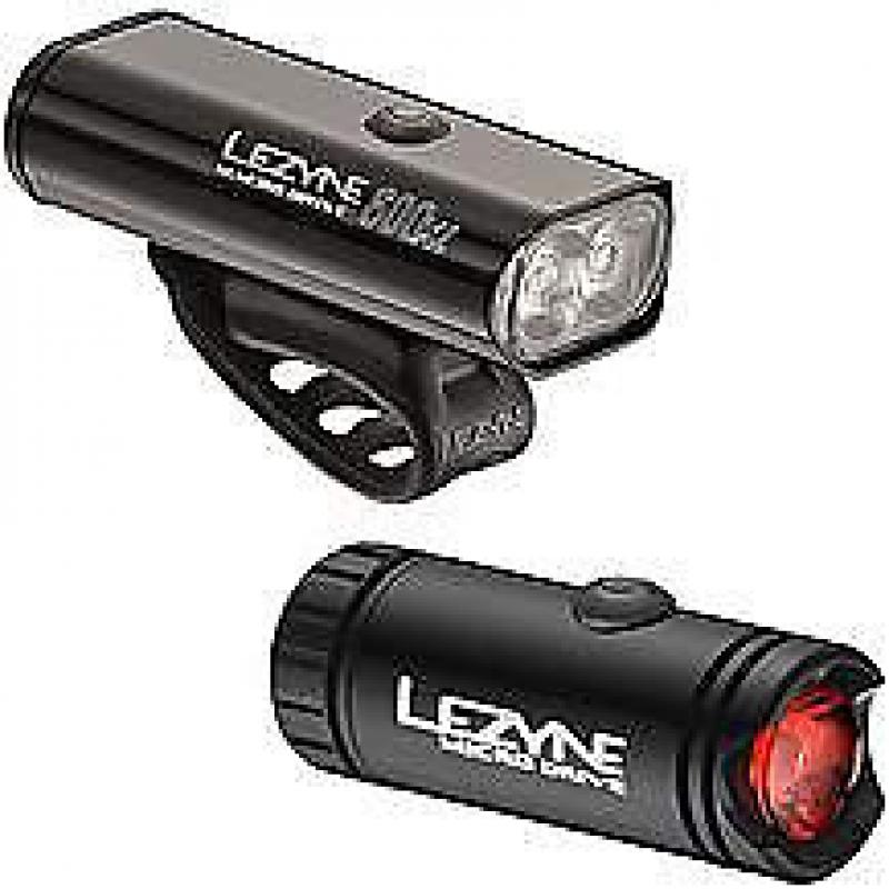 USB Rechargeable Bike Lights, Lezyne Macro Drive 600XL Front Light & Micro Drive Rear Light Set