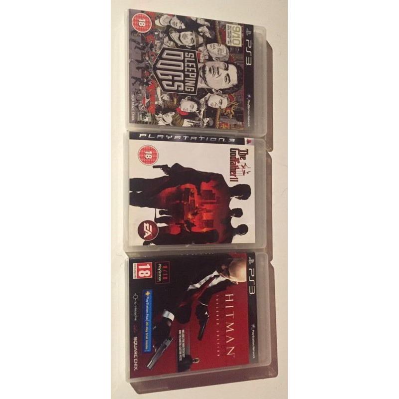 PS3 games,Sleeping dogs, The godfather 2, Hitman absolution