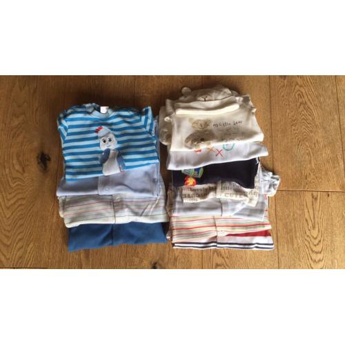 11 boys babygrows up to 1 month/first size