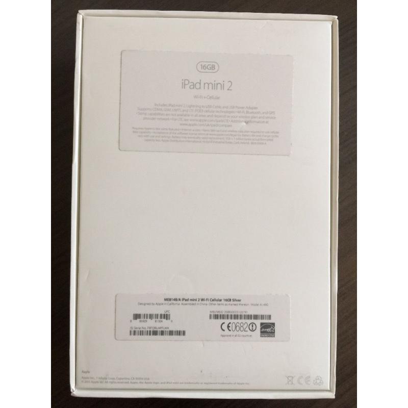 iPad mini 2, cellular 4G/3G and wifi,Excellent condition.