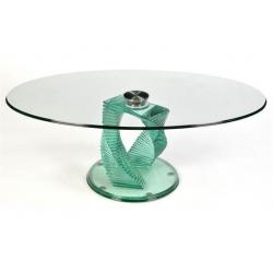 Glass Dining & Coffee Table with Spiral leg