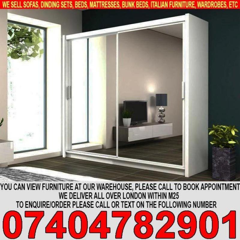 BRAND NEW 2 Door Sliding Mirrored Cabinet Wardrob