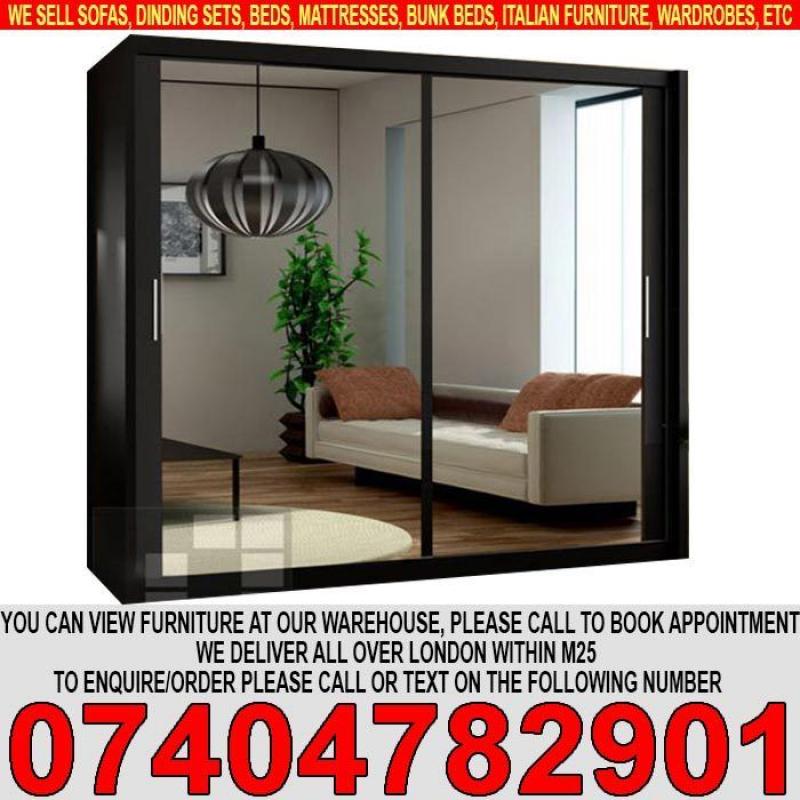 BRAND NEW 2 Door Sliding Mirrored Cabinet Wardrob