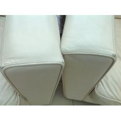 Three Piece Suite in Cream Leather