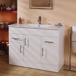 Bathroom High Gloss White Vanity Furniture Cabinet Unit Basin Sink Storage large