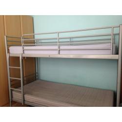 Solid , Silver bunk bed