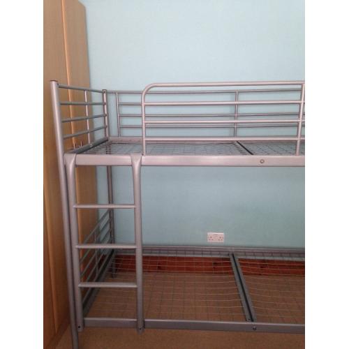 Solid , Silver bunk bed