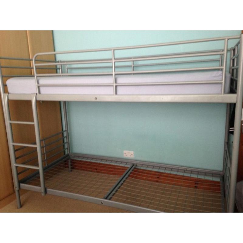 Solid , Silver bunk bed