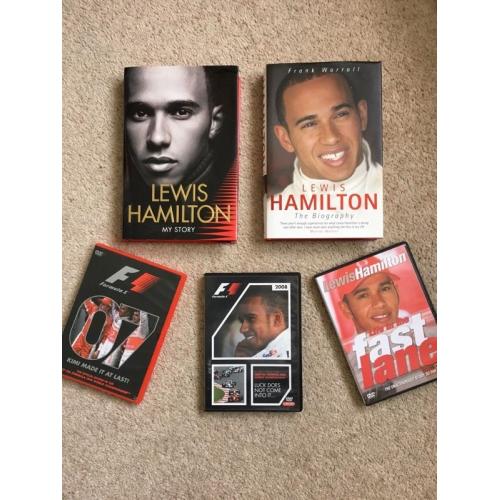 Lewis Hamilton books and dvd. Plus two f1 season reviews