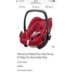 Maxi Cosi Pebble Plus in Robin Red