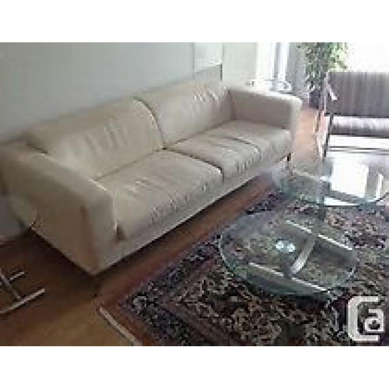 free 2x suede cream sofas and puffy