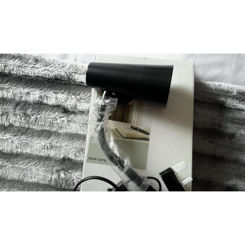 Desk light black metal new